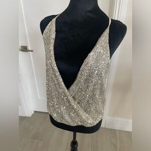 Love on a hanger halter sequin top